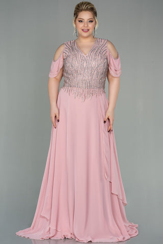 Pink Chiffon Floor Length Dress