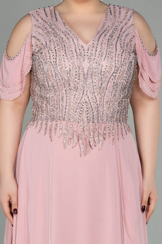 Pink Chiffon Floor Length Dress