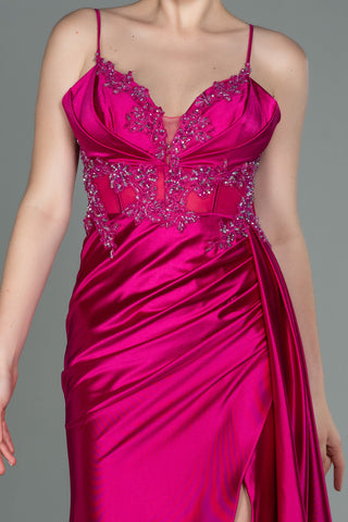 Pink Floor Length Dress with Strap neckline