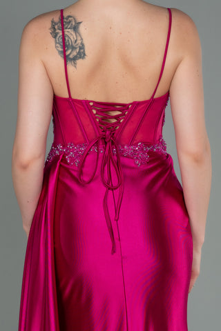 Pink Floor Length Dress with Strap neckline