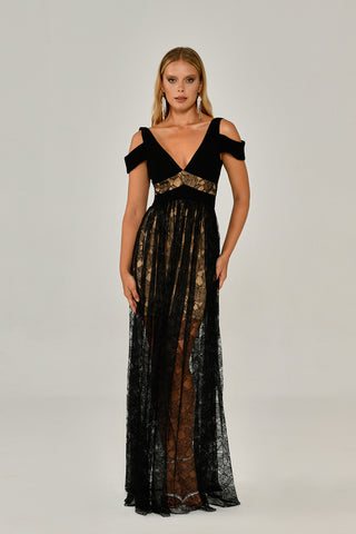 Black Lace Gown