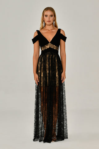 Black Lace Gown