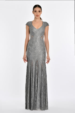 Grey Long Lace Dress