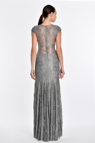 Grey Long Lace Dress