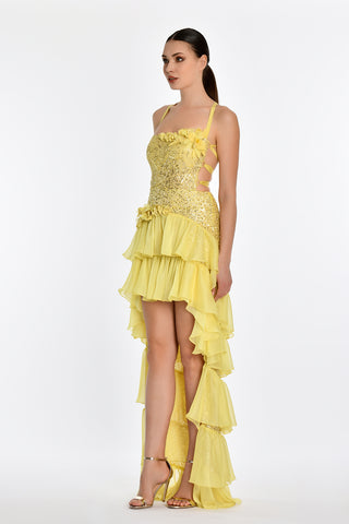 Yellow Midi Long Gown