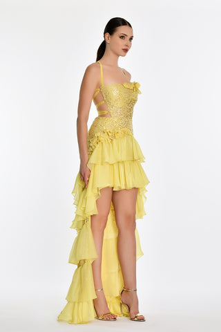 Yellow Midi Long Gown