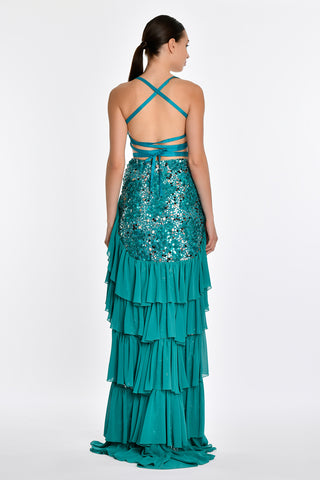 Green Midi Long Gown