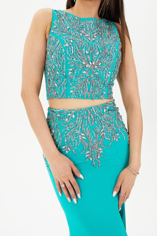 Aqua two pieces dress