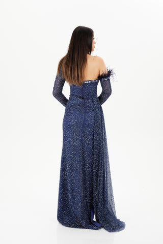 Navy long sleeves gown