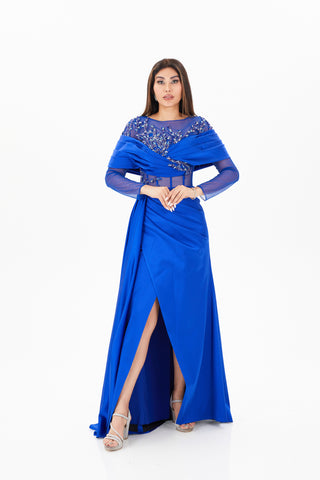 Blue Long Sleeves Dress