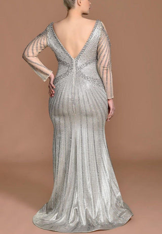 Silver Long Sleeves Dress