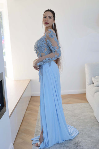 Blue Long Sleeves dress