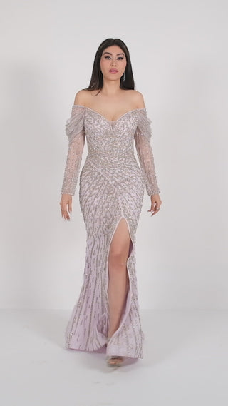 Long Sleeves beaded gown