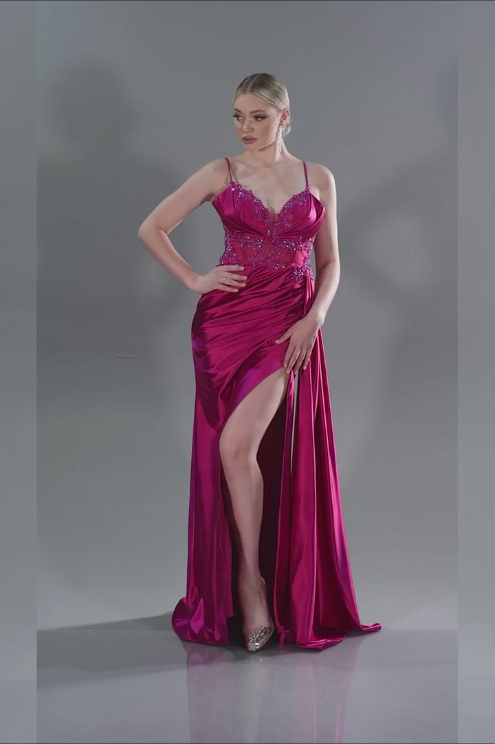 Pink Floor Length Dress with Strap neckline