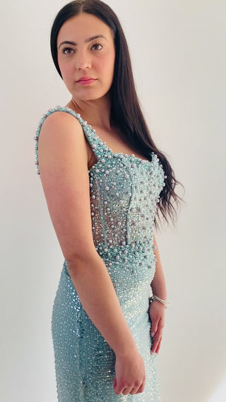 Blue Beaded Dress